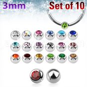 xdpbc3 3mm steel ball closure ring ball w bezel set crystal