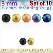 xfobt3s set w 3mm pvd plated steel ball w frosted surface 1.2mm