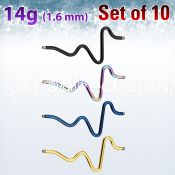 xinte14g anodized 316l steel industrial heart beat barbell post