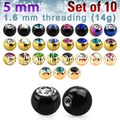 xjbt5g 4mm anodized surgical steel balls w bezel crystals