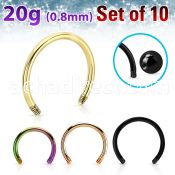 xtcb20g anodized 316l steel circular barbell posts 20g 10pcs