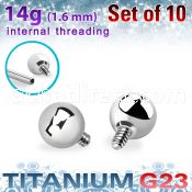xubal4i titanium g23 4mm balls internally threaded posts