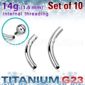 xubn14gi titanium g23 internally threaded banana posts 10pcs