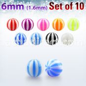 xuvbe6 set of 6mm acrylic uv beach balls with 1 6mm threading