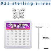 yxbutc36 silver bend it yourself nose studs 22g butterfly 36