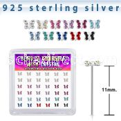 yxbutm36 silver bend it yourself nose studs butterfly color