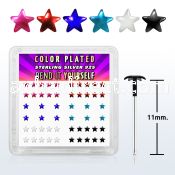 yxpsar box of silver bend it nose studs with color star top
