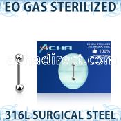 zbbeb25 eo gas sterilized 316l steel eyebrow helix barbell
