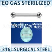 zbbnpss sterilized 316l steel nipple barbell 14g two balls