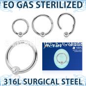 zhbcrc16 sterilized steel ball closure ring 16g crystal