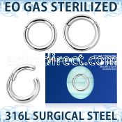 zsegh10 sterilized 316l steel hinged segment ring 10g