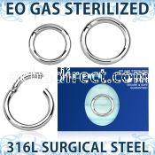 zsegh12 sterilized steel hinged segment ring 12g