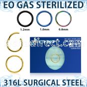 zseght sterilized pvd plated steel hinged segment ring