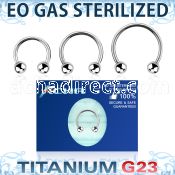 zucbeb4 sterilized titanium g23 circular barbell 16g balls