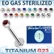 zulbc3 eo gas sterilized piercing titanium g23 labret color crystal ball