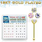 18bz25xm box of gold silver nose bones with 2 5mm prong set cz