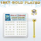 18nbpxc silver nose bone w 18k gold plating prong set crystal