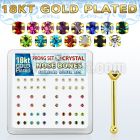 18nbpxm silver nose bone w 18k gold plating prong set crystal