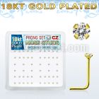 18nszbc silver nose stud w 1 5mm cz 18k gold plating
