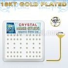 18s19xc box of gold silver nose studs w 2 5mm clear crystal tops