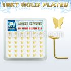 18sbtf36 box w gold plated silver nose studs w flying butterfly