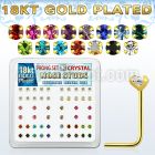 18sp19xm gold silver nose studs w 2 5mm prong crystals in colors