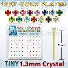18yp6xm gold silver bend it nose studs w 1 25mm prong crystals