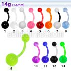 abnuv flexible acrylic belly banana with 5mm 8mm uv ball