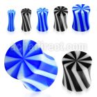 acpa acrylic double flared plug with pinwheel pattern