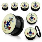 afpnn black acrylic screw fit plug w nautical anchor