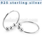 agsed22 silver seamless nose ring three moveable balls
