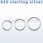 agsel18 1mm sterling silver seamless ring with diameter 8 12mm