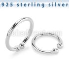 agsepm silver fake septum ring plain