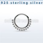 agspv16 silver seamless septum ring 16g small beads