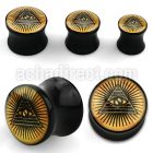 apgpye acrylic flared plug with pyramid spying eye logo