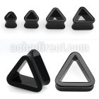 aptr black acrylic triangle double flare flesh tunnel