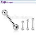 bbeb 316l steel eyebrow barbell with two 3mm balls
