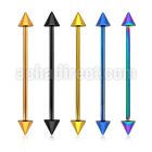 bbeitcn anodized 316l steel industrial barbell with 4mm cone