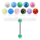 bbeop3 316l steel eyebrow helix barbell w synthetic opal balls