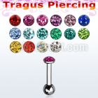 bber38 316l steeltragus barbell w 3mm top lower 3mm ball