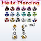 bber40 316l steel helix barbell with 4mm multi jewel ball