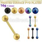 bbetfo3 anodized 316l steel barbell w 2 3mm frosted steel balls