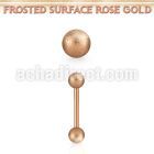 bbettfo3 rose gold steel eyebrow barbell w 3mm frosted steel ball