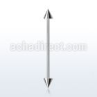 bbindcns 1 2mm 316l steel industrial barbell with 4mm cones