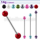 bbipr5 316l steel industrial barbell with 5mm pearl balls