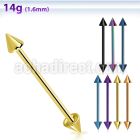 bbitcn4 anodized 316l steel industrial barbell with 4mm cone