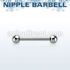 bbnps 1 6mm 316l steel nipple barbell with two 4mm balls
