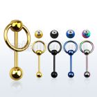 bbtcsl anodized 316l steel tongue barbell w bezel jewel ring