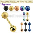 bbtfo6 anodized steel tongue barbell w 6mm frosted steel ball