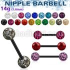 bbtfr6 anodized steel tongue barbell w ferido multi crystal